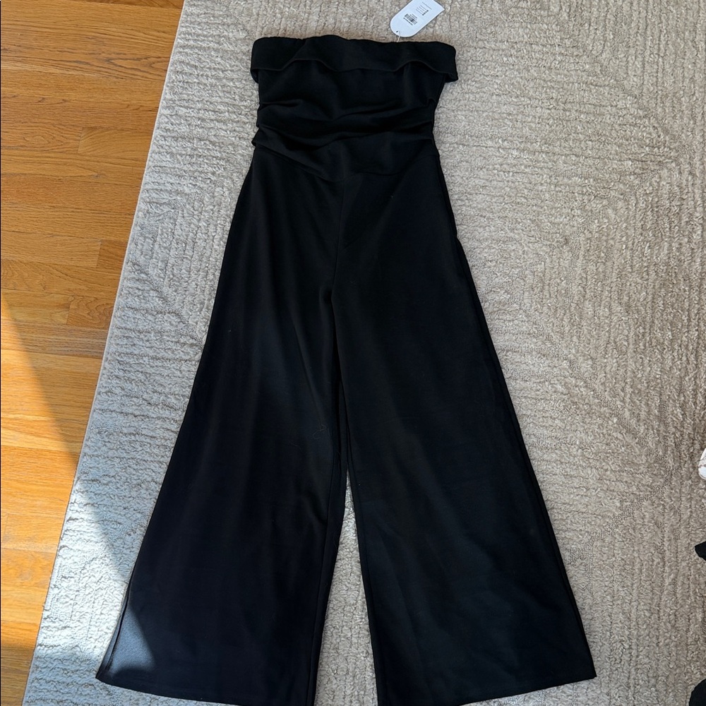 Elegant Black Strapless Jumpsuit